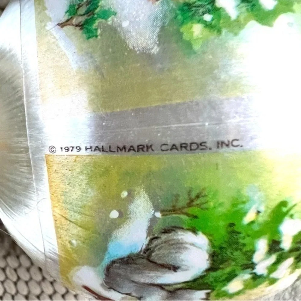 💚 Vintage Hallmark satin spun ball grand daughter ornaments
